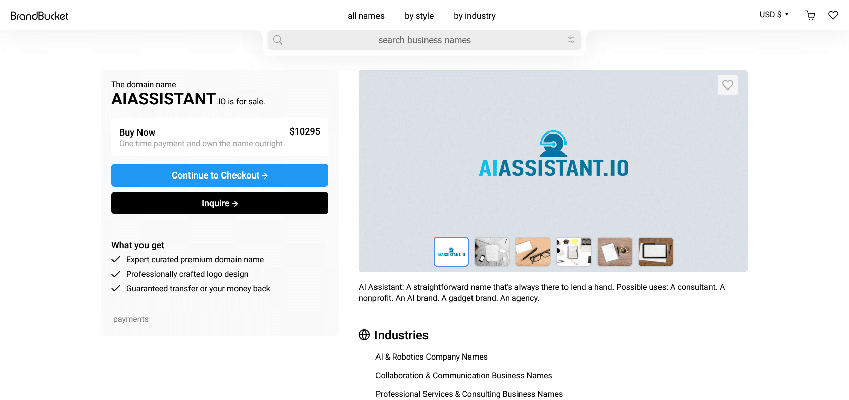 Screenshot of AI Assitant Website