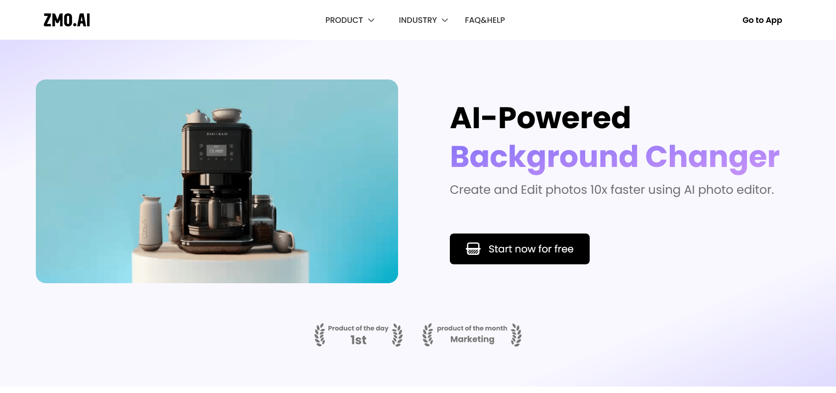 Screenshot of AI Backdrop Website