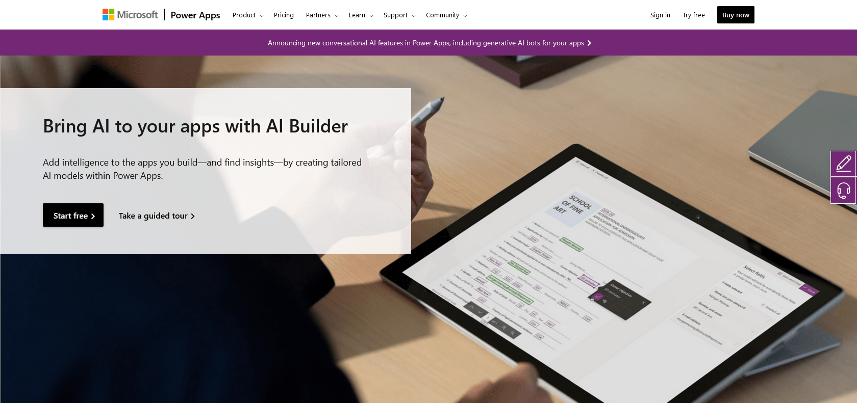 Screenshot of AI Builder Website
