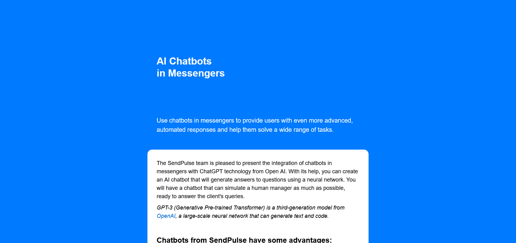 Screenshot of AI Chatbots Website