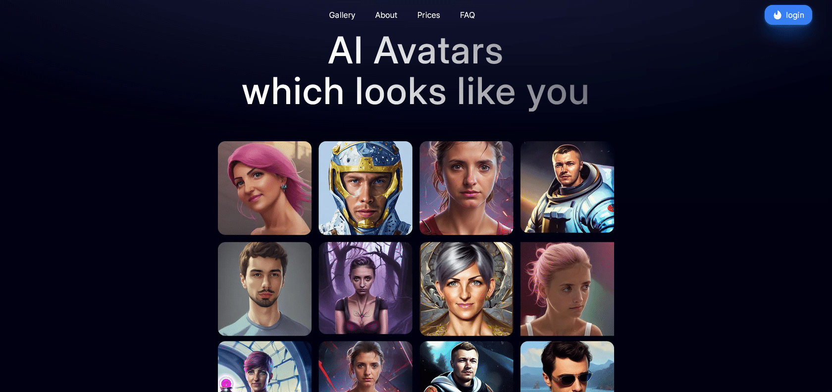 Screenshot of AI Portrait Generator Website