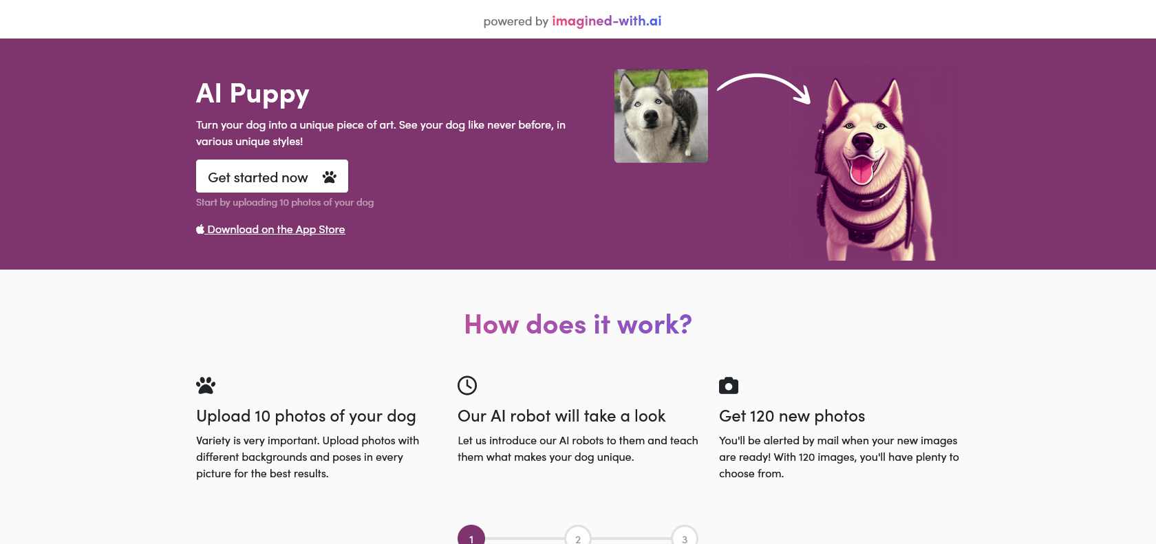 Screenshot of AI Puppy for web Website