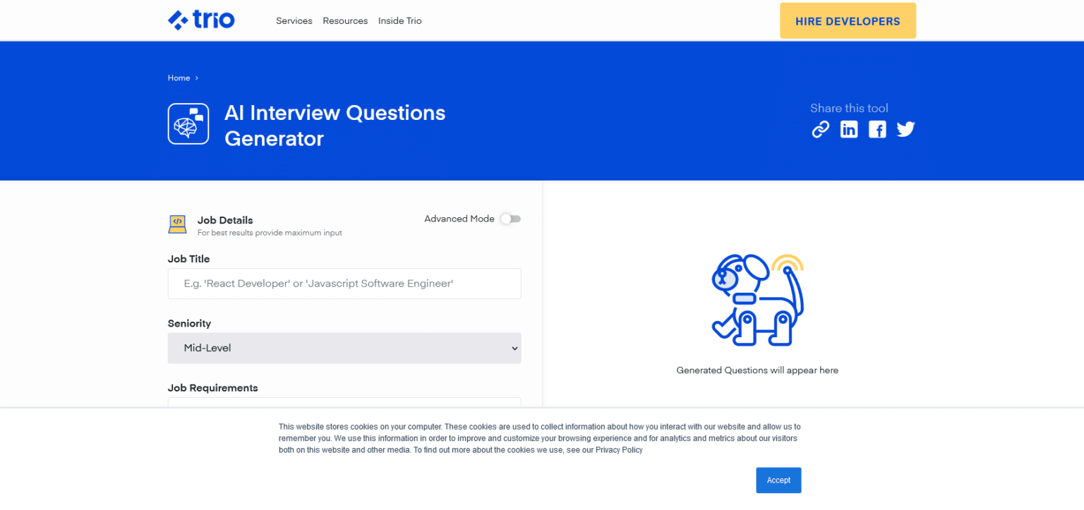 AI Interview Questions Generator Tailored, Accurate, and Targeted
