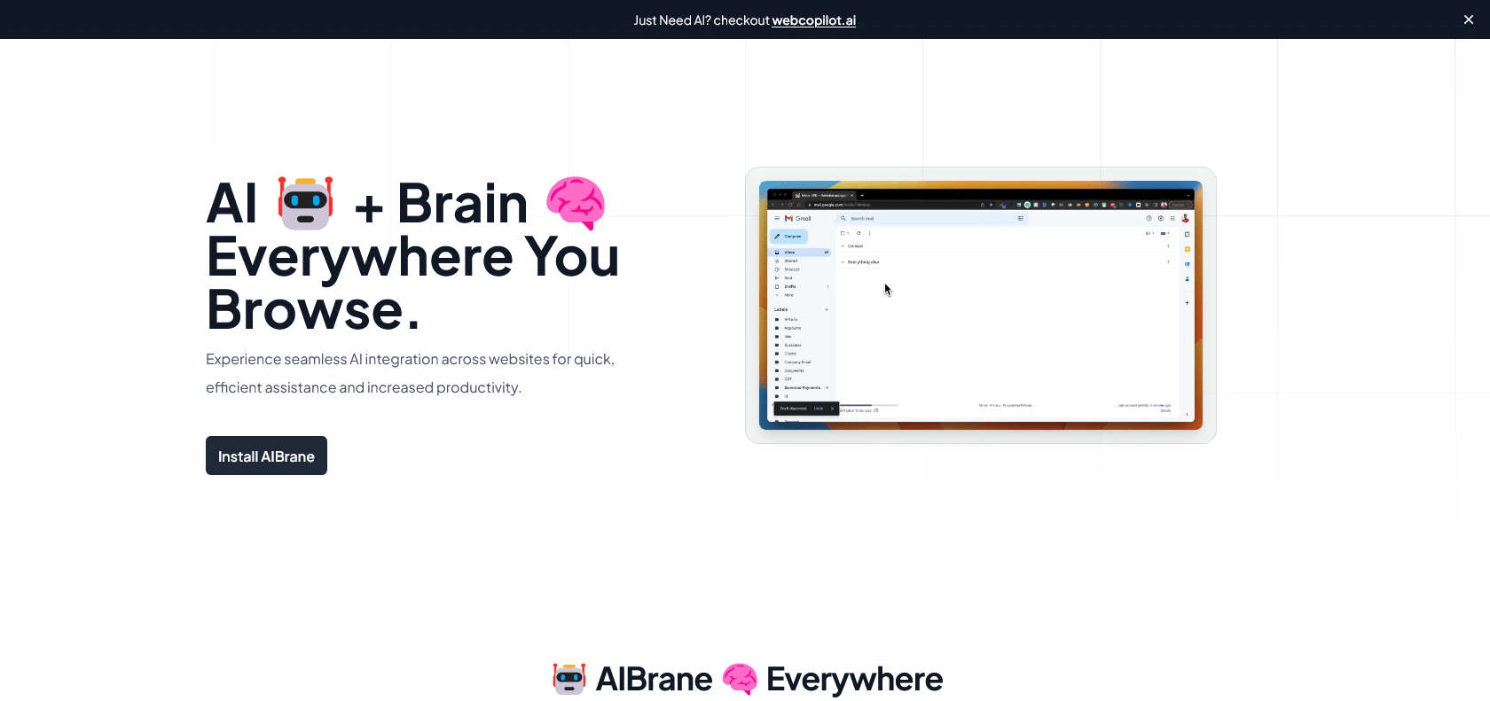 Screenshot of AIBrane Website