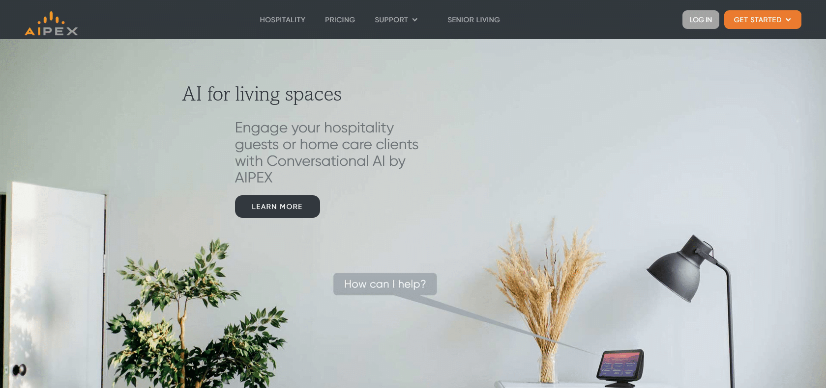 Screenshot of AIPEX Virtual Concierge Website