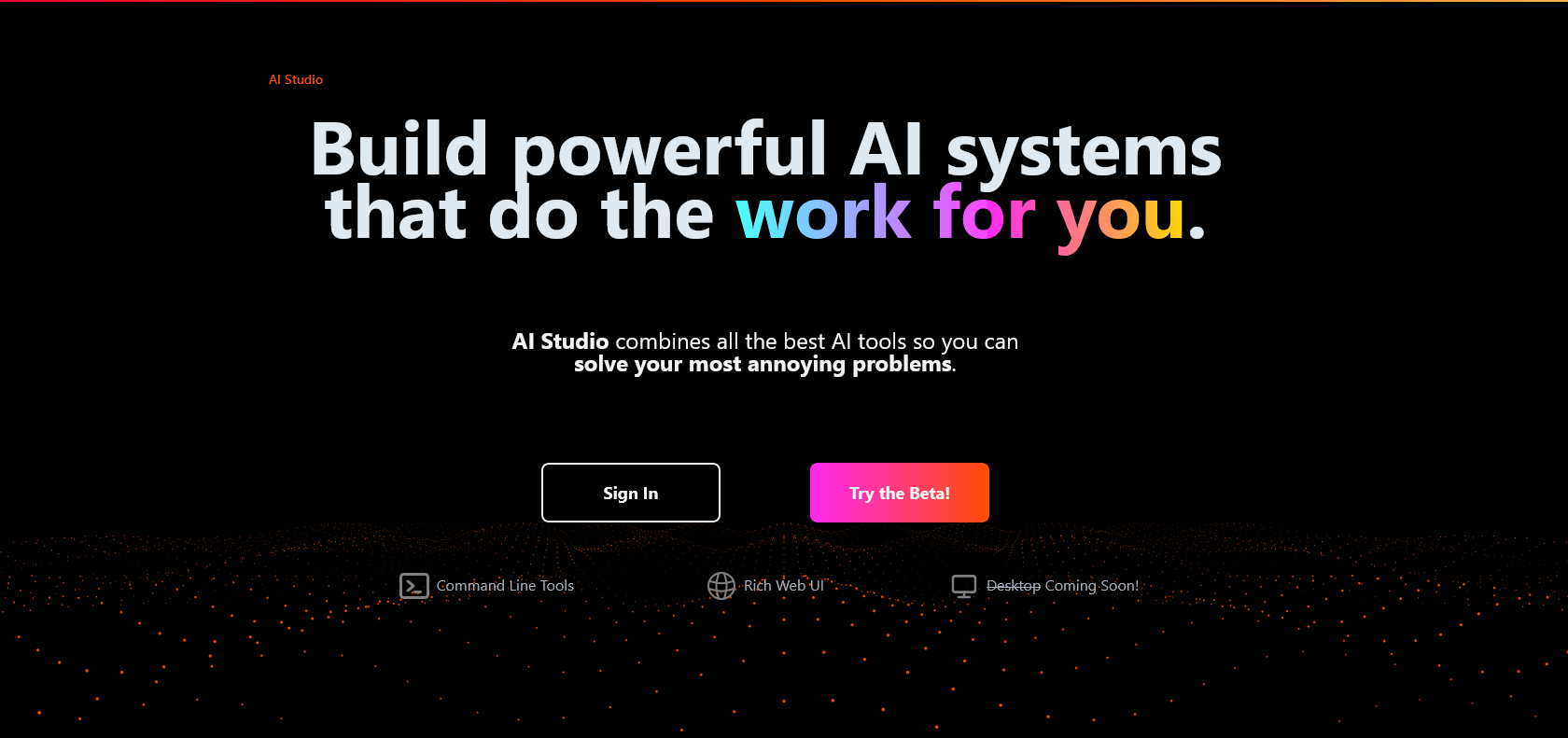 Screenshot of AIStudio Website