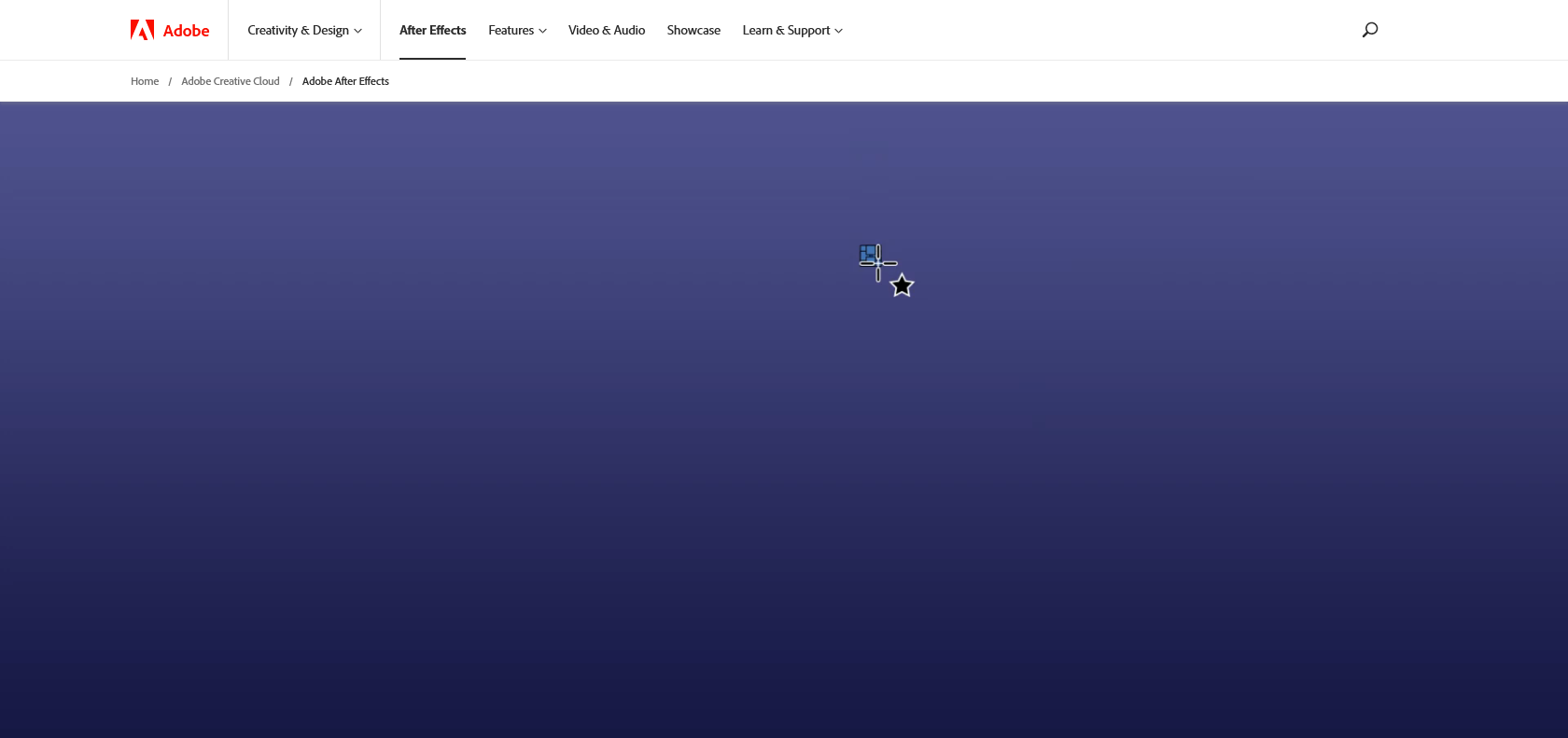Screenshot of Adobe After Effects Website