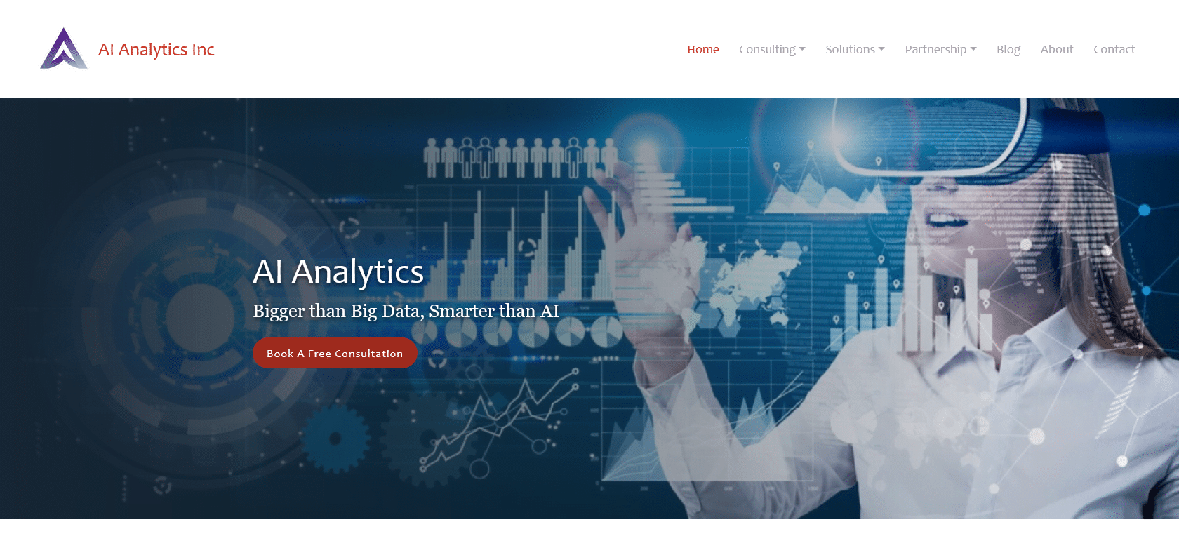 Screenshot of AiAnalytics Website