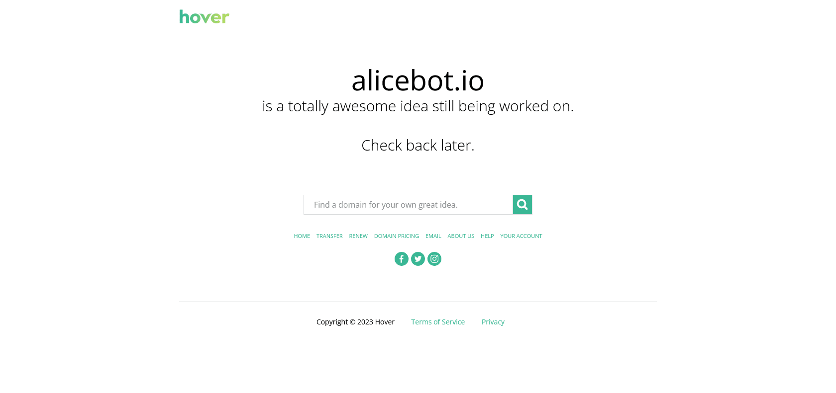 Screenshot of Alice AI Website