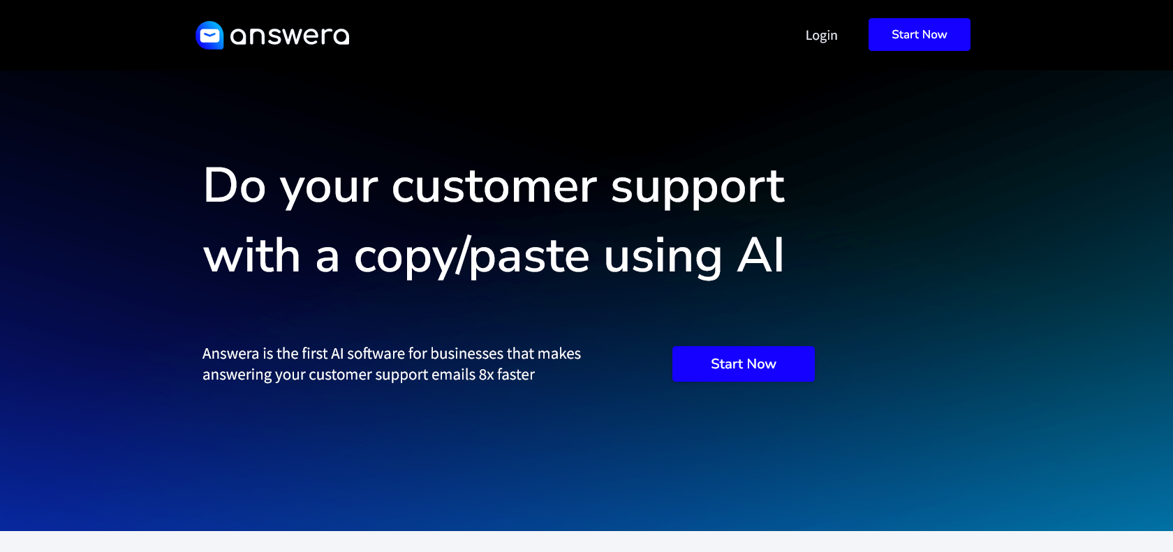 Screenshot of Answera Website