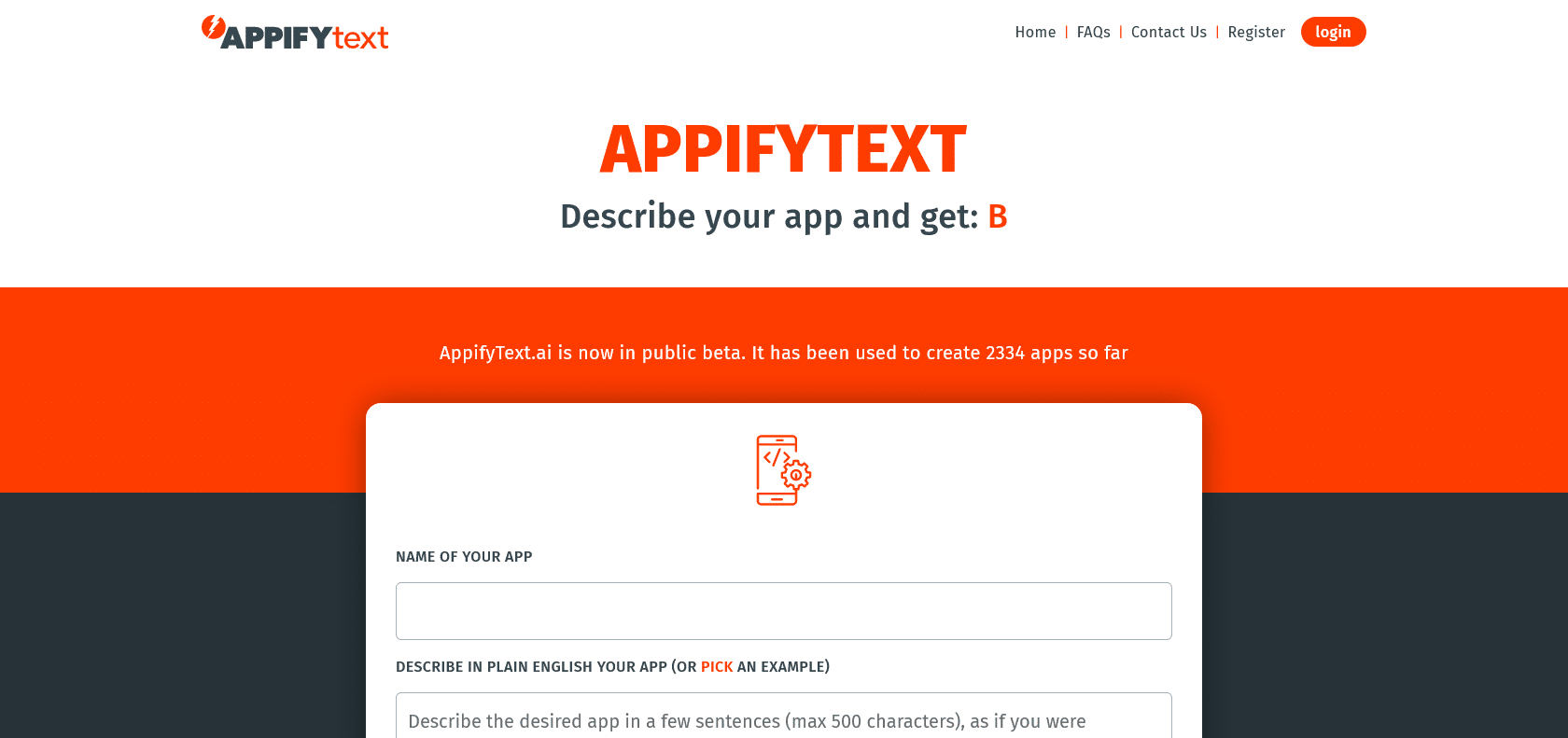 Screenshot of AppifyText Website