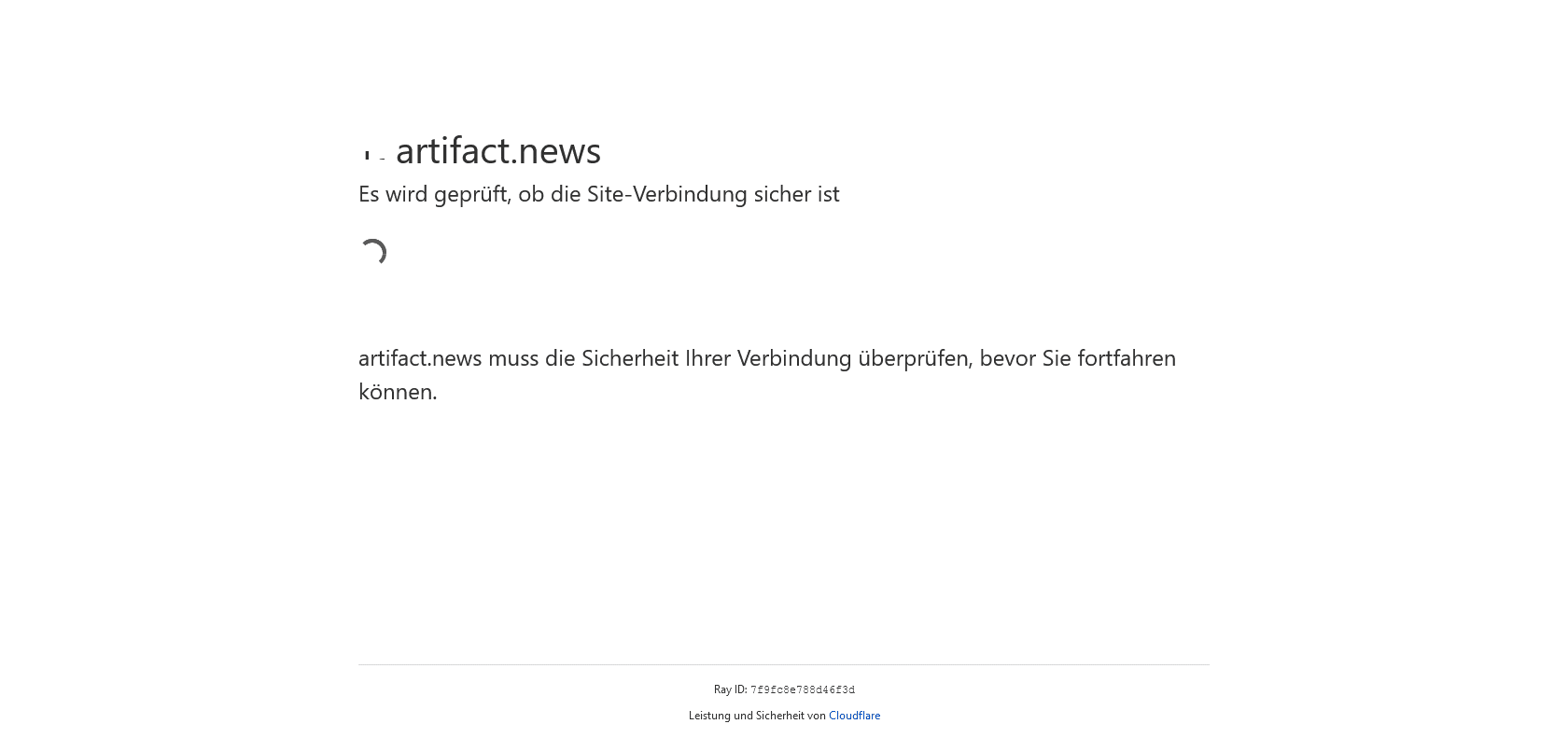 Screenshot of Artifact News Website