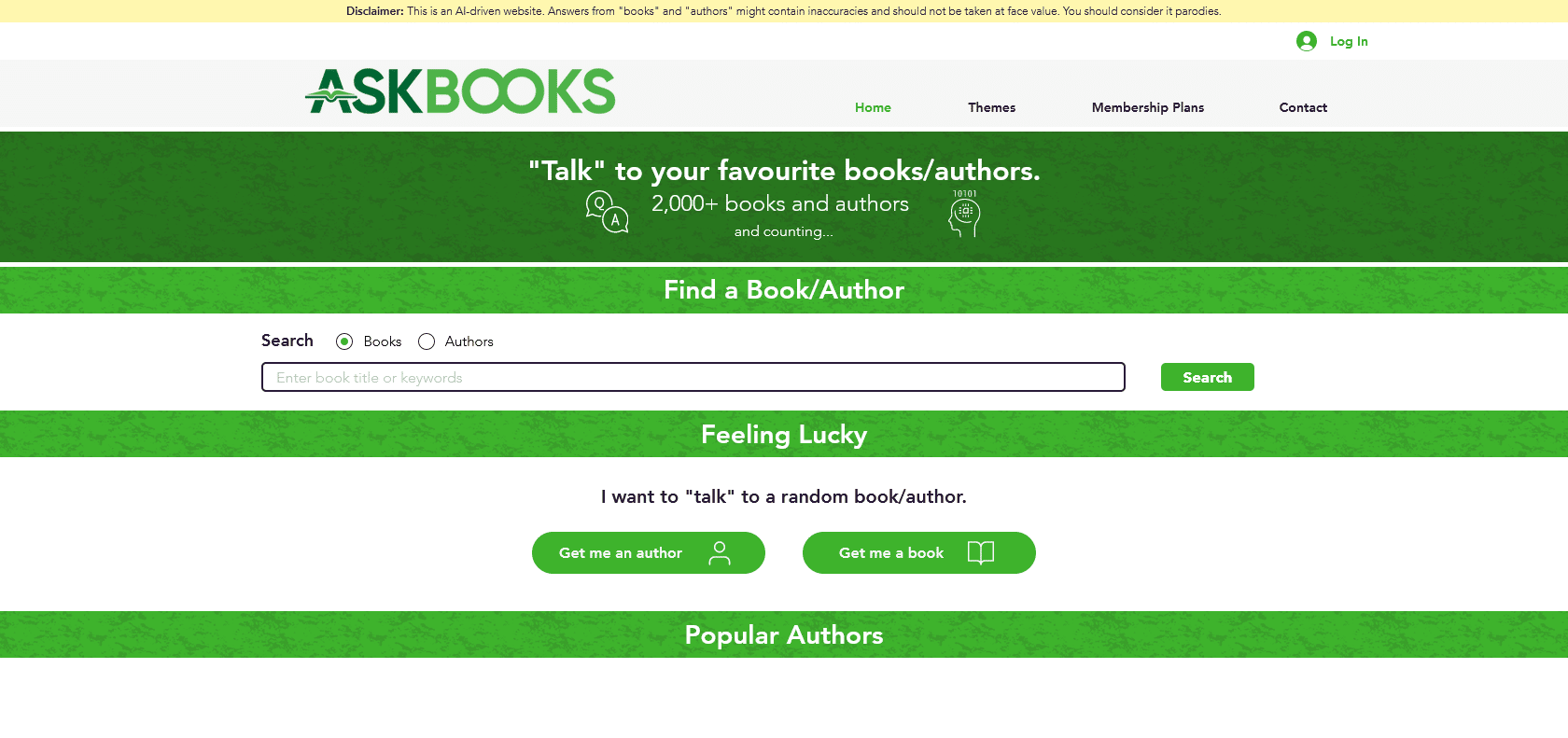 Screenshot of AskBooks Website