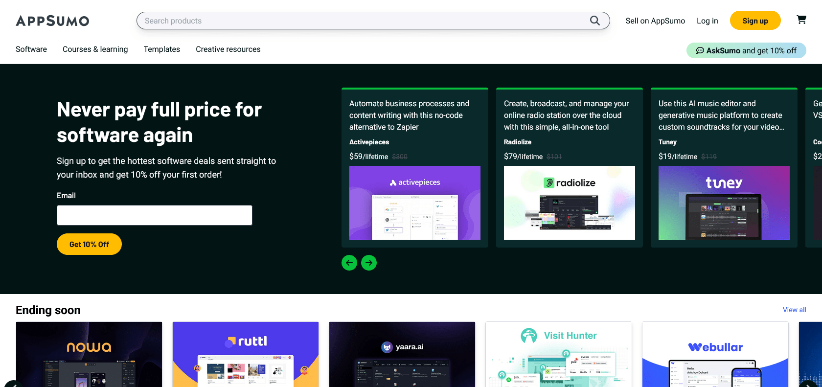 Screenshot of AskSumo Website