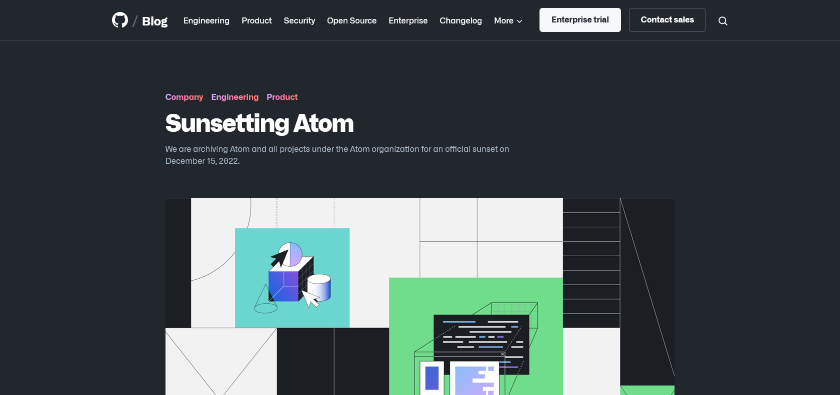 Screenshot of Atom Editor Website