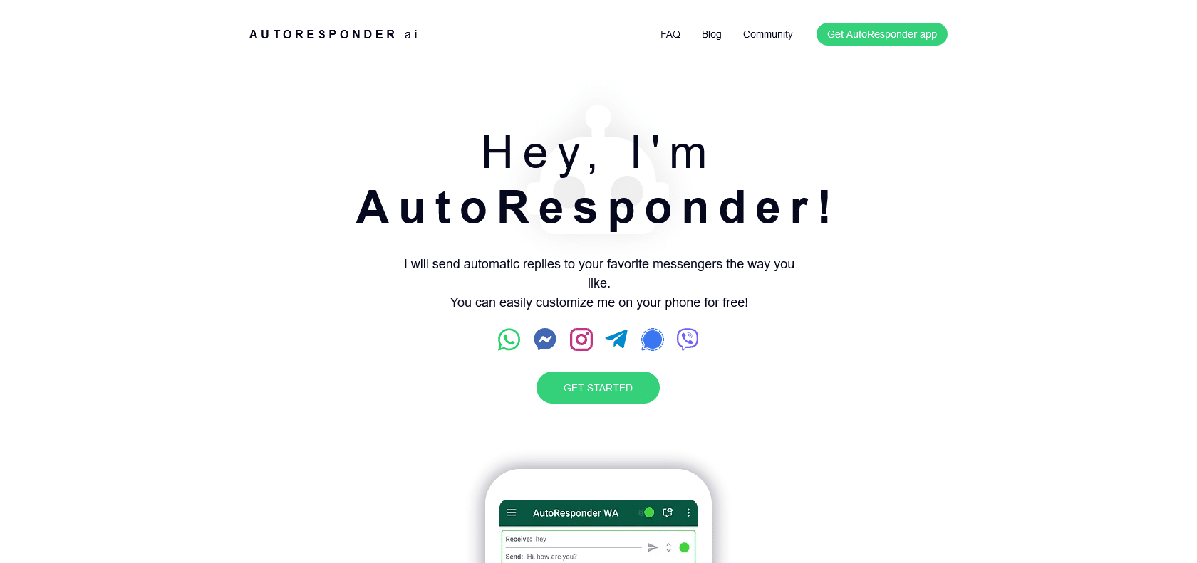 Screenshot of AutoResponder.ai Website
