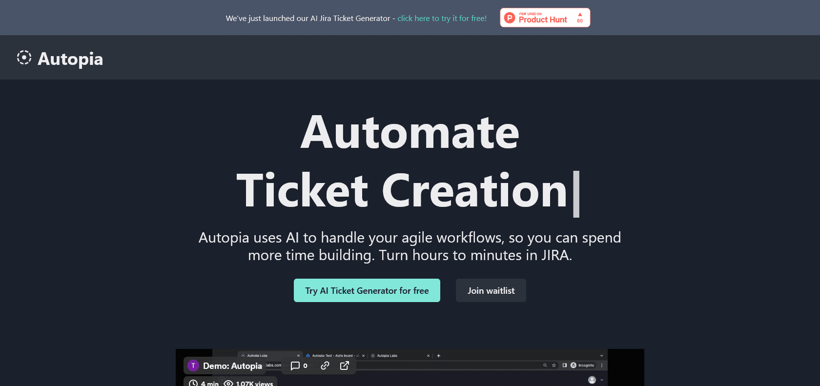 Screenshot of Autopia Website