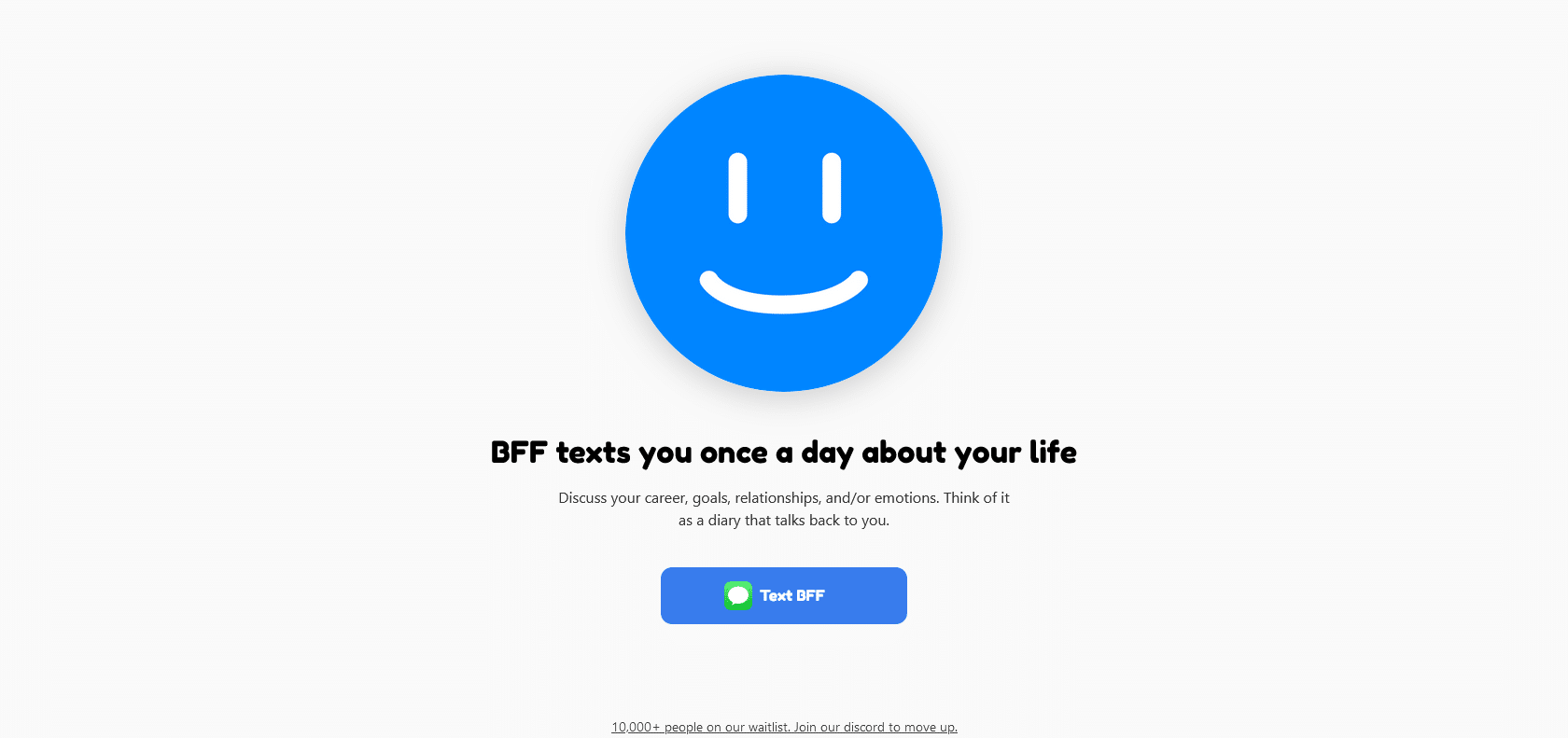 Screenshot of BFF Website