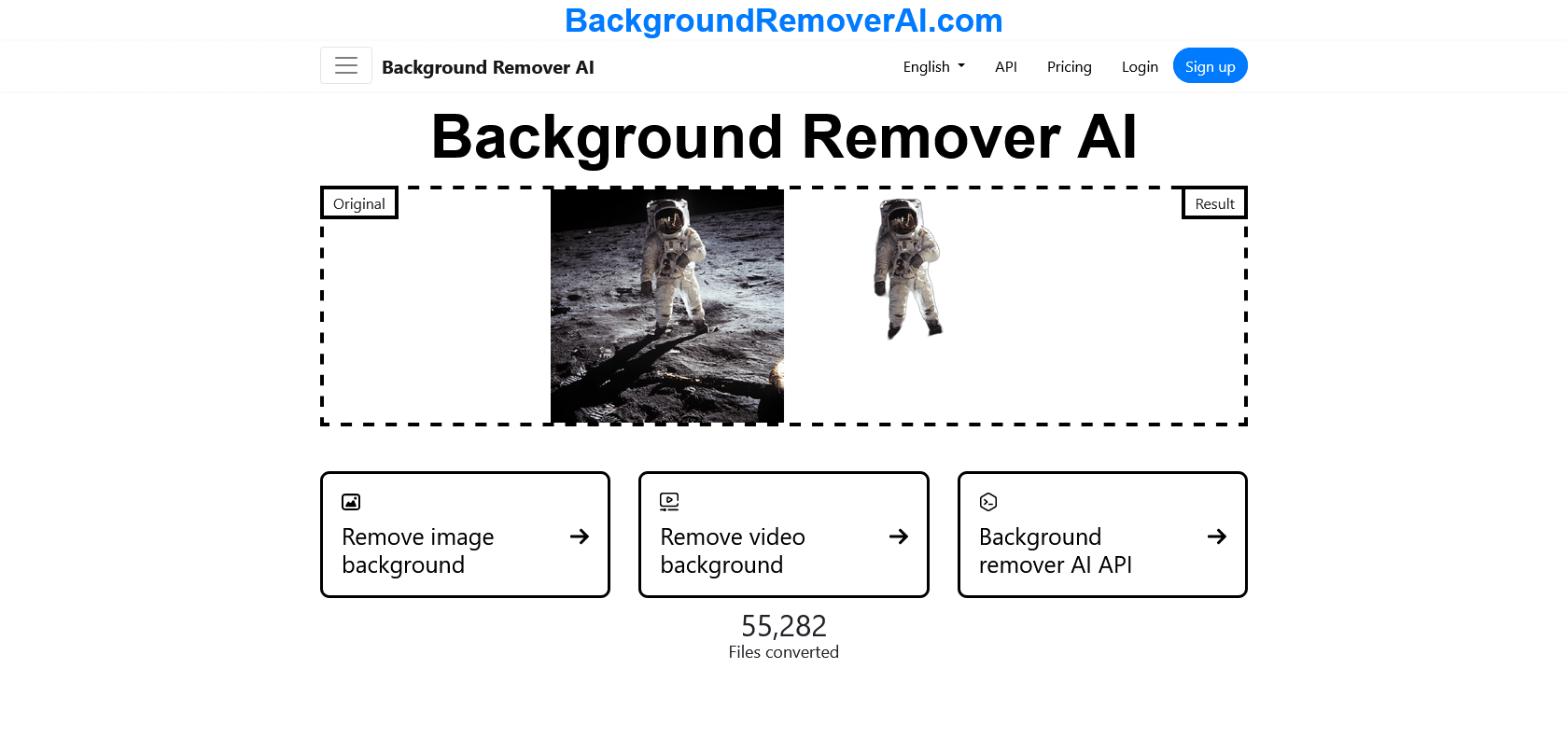 Screenshot of Backgroundremoverai Website