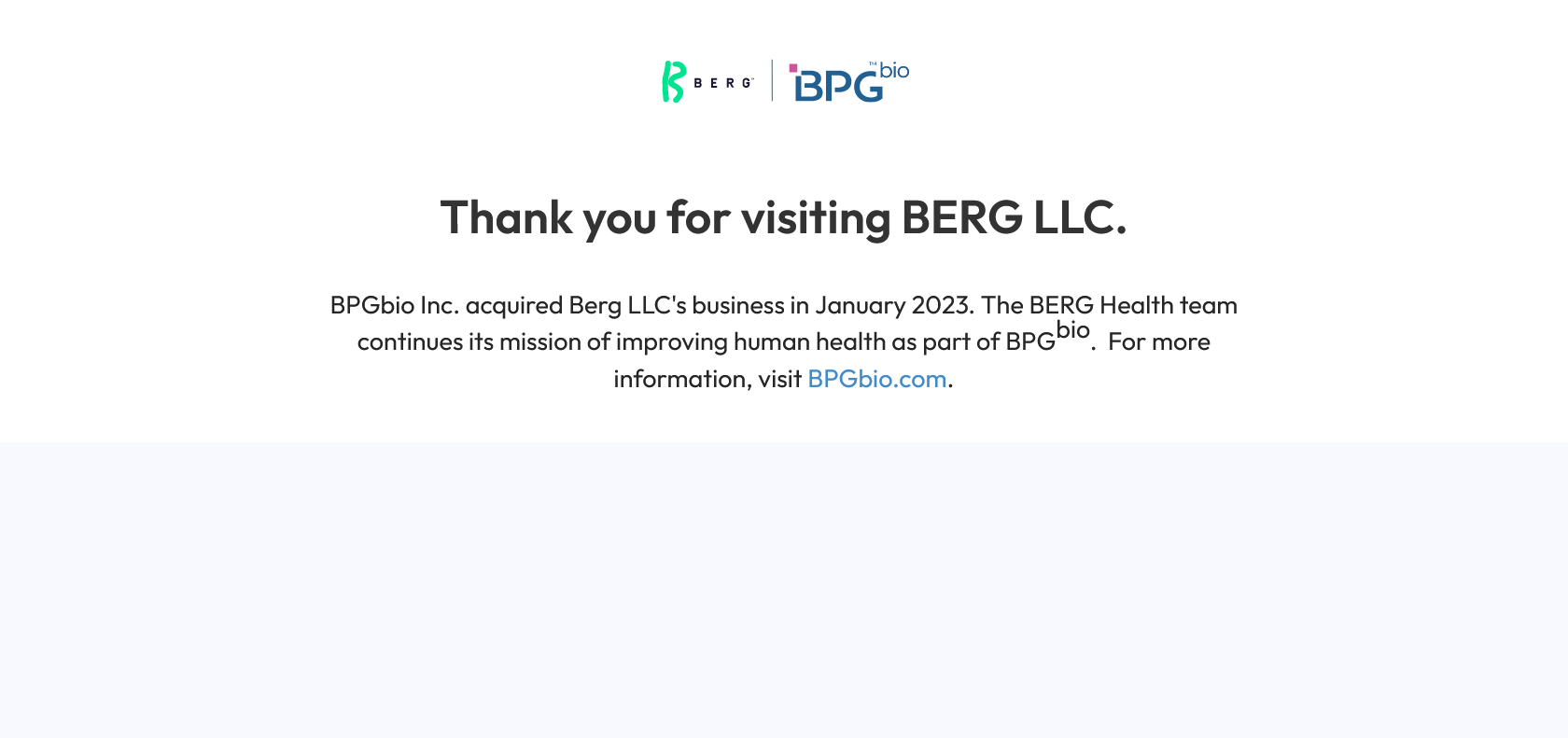 Screenshot of Berg Health Website
