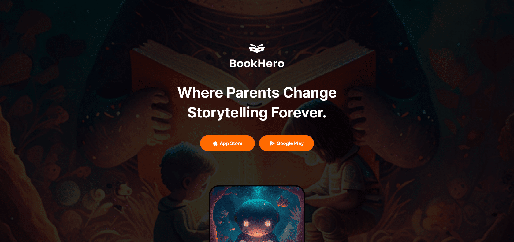 Screenshot of BookHero Website