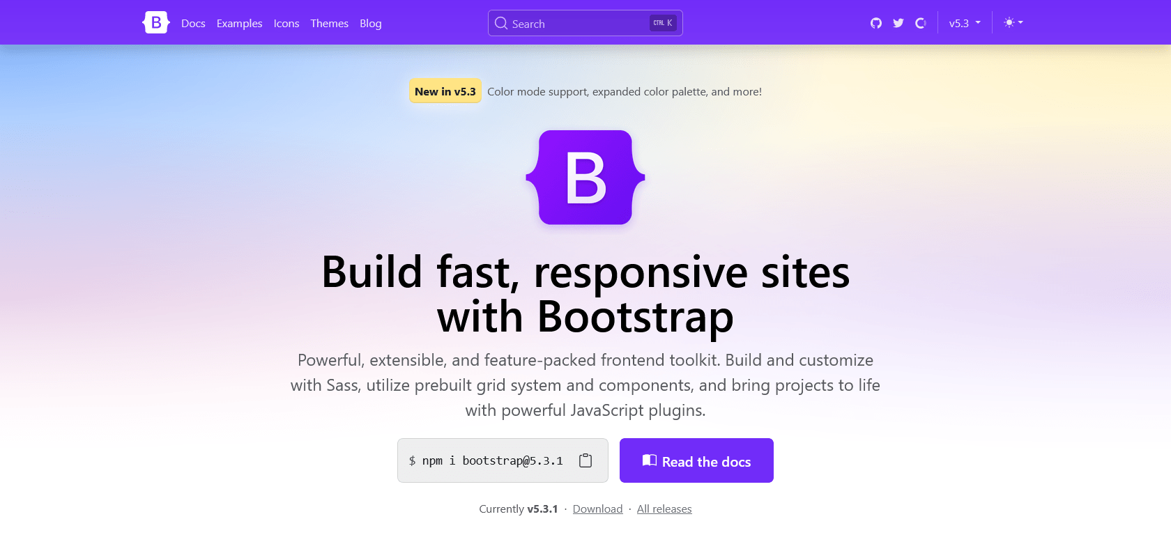 Screenshot of Bootstrap CSS Website
