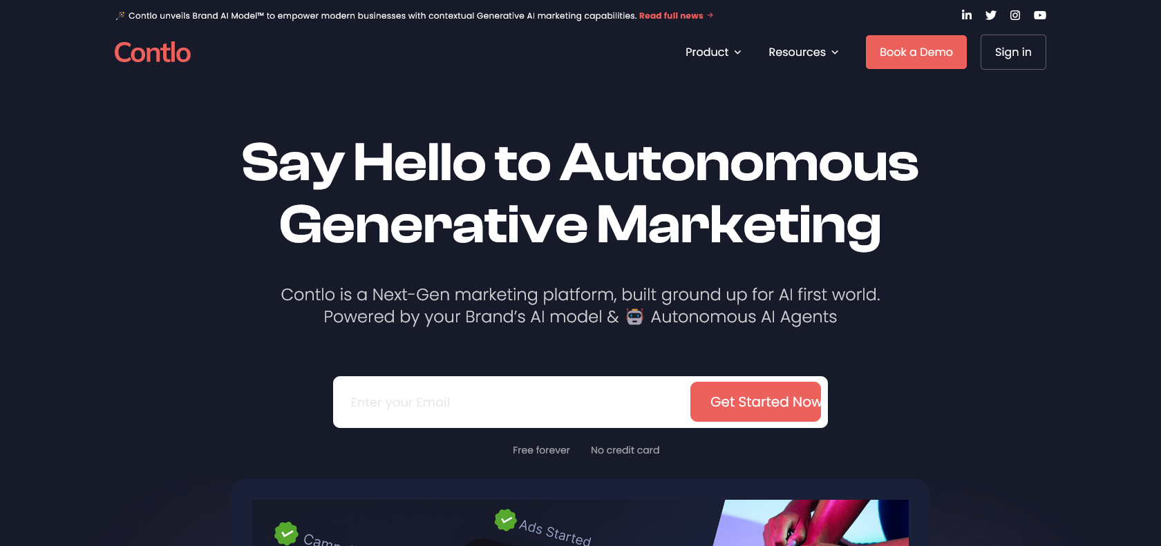 Screenshot of Brand AI Model Website
