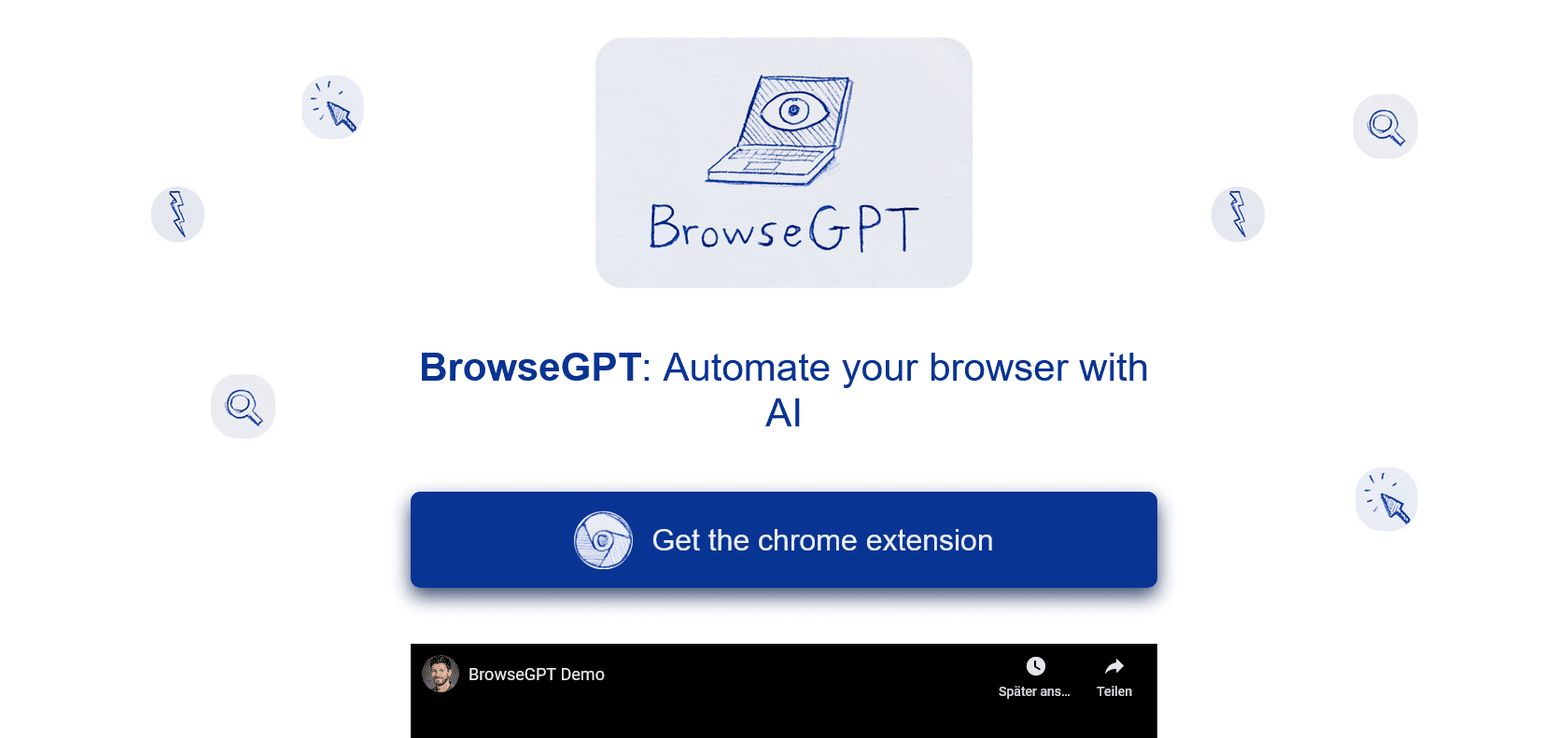 Screenshot of BrowseGPT Website