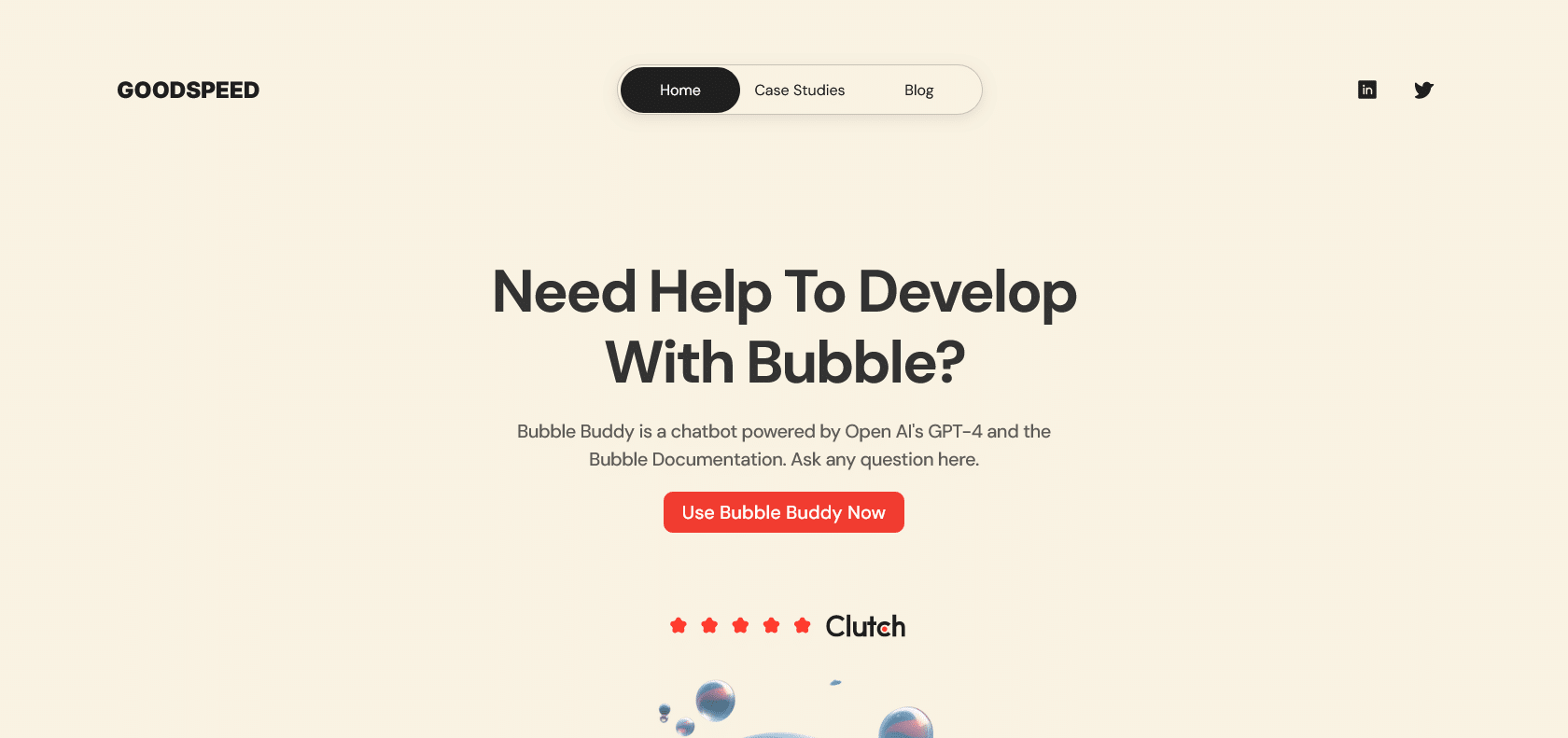 Screenshot of Bubble Buddy Website
