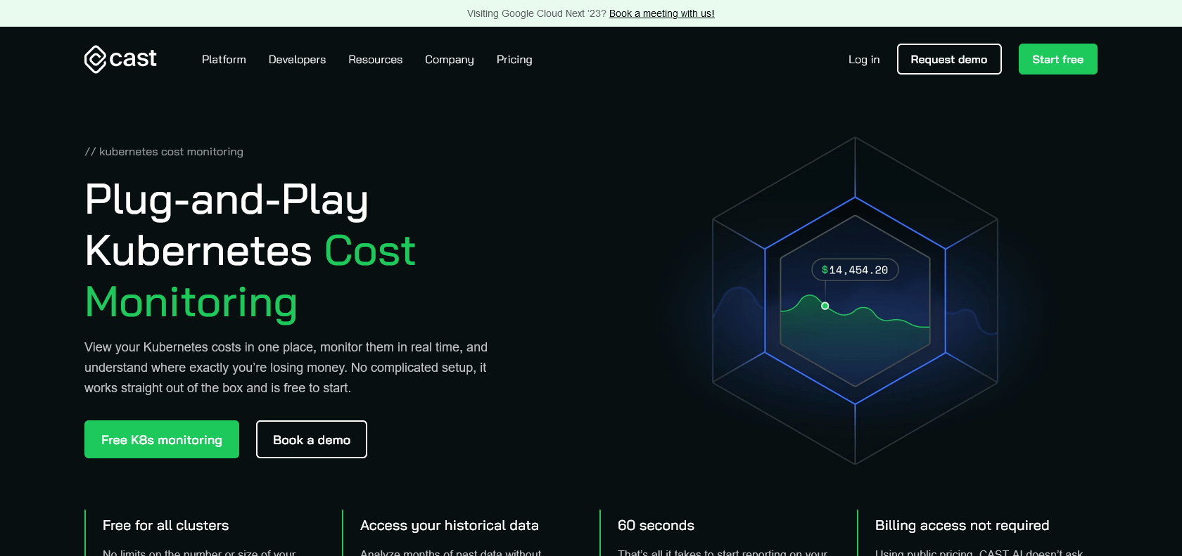 Screenshot of CAST AI Website