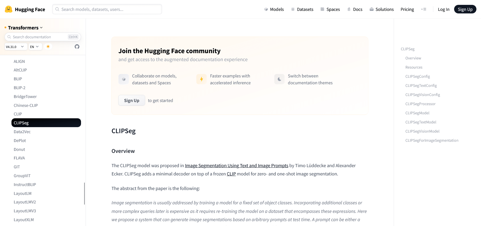 Screenshot of CLIPSeg Website