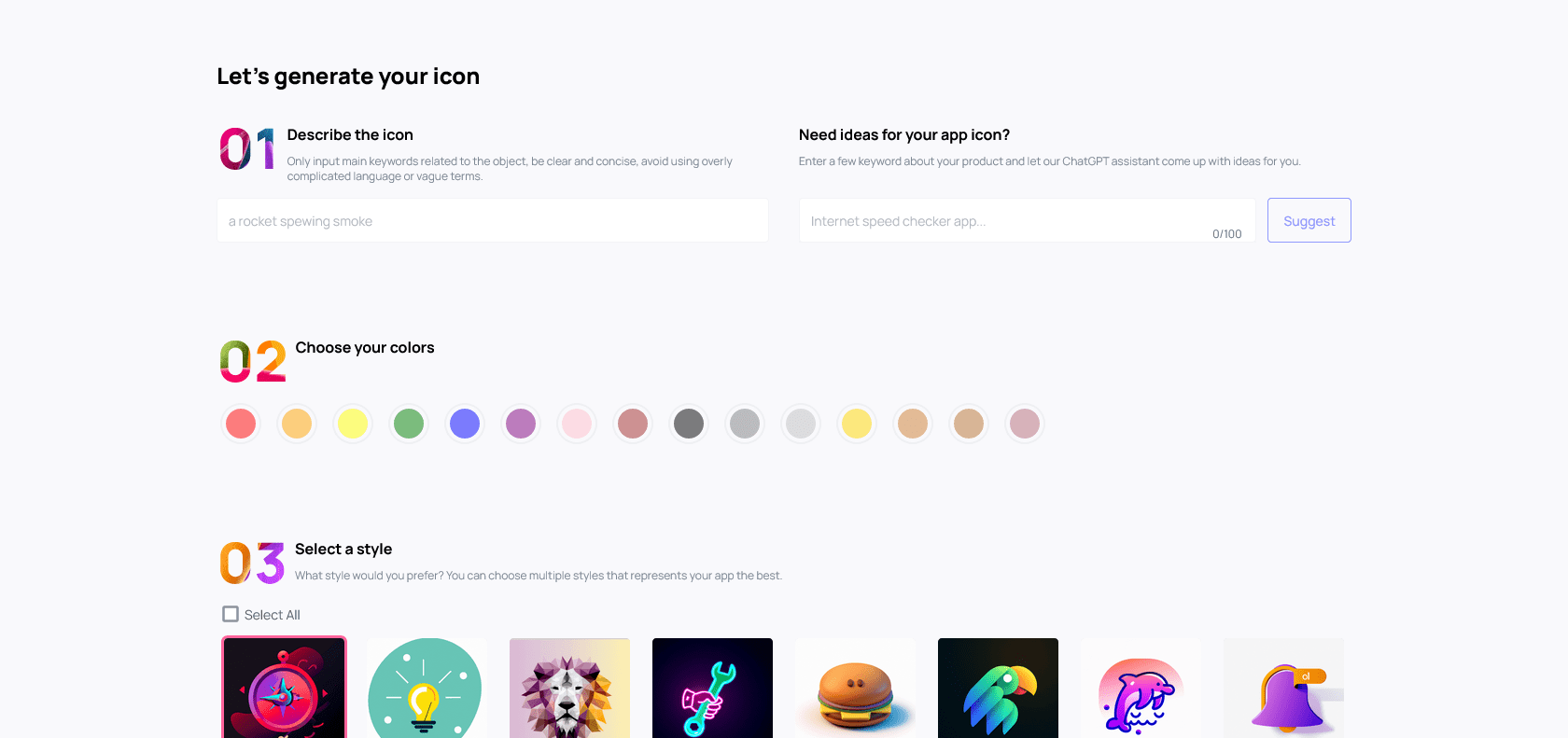 Screenshot of CandyIcons - Create unique AI app icons Website