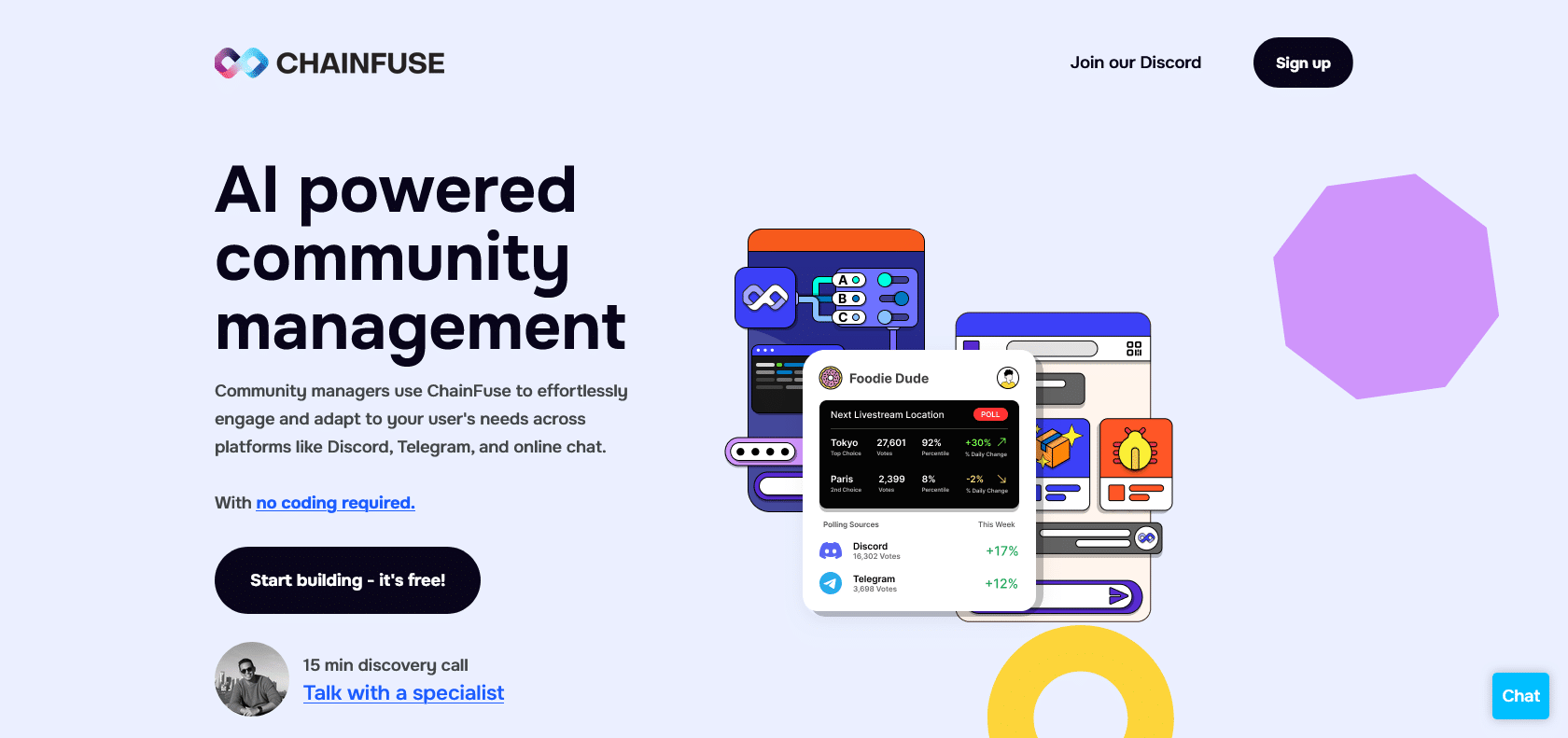 Screenshot of Chainfuse Website