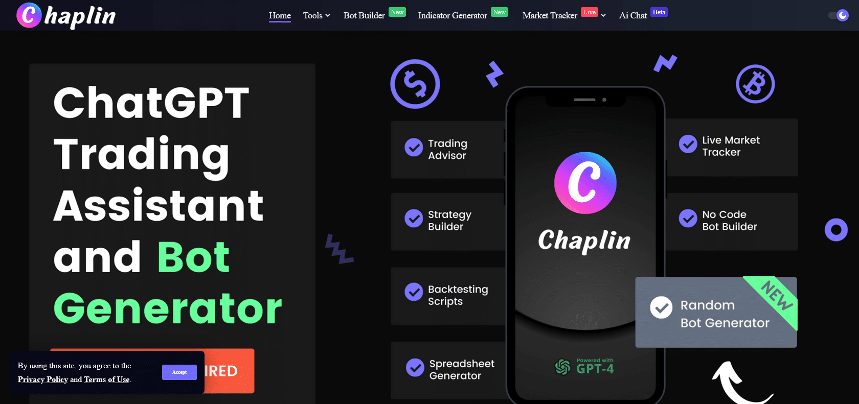 Screenshot of Chaplin Website