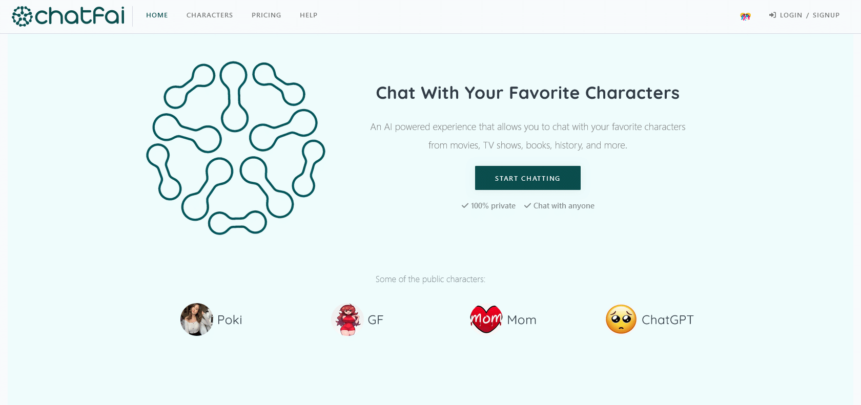 Screenshot of ChatFAI Website