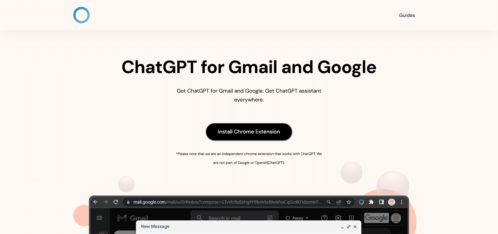 Screenshot of ChatGPT Everywhere Website