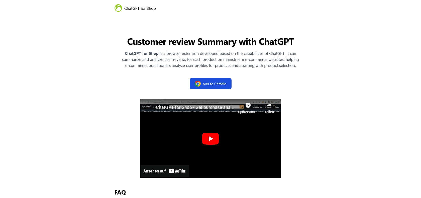 Screenshot of ChatGPT for Shop Website