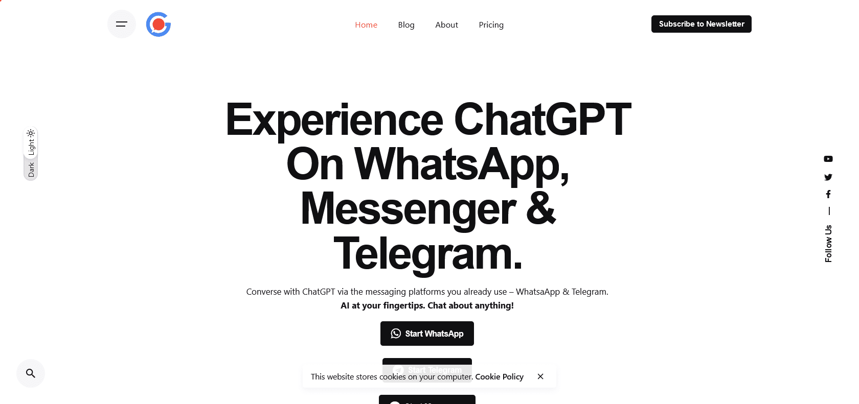 Screenshot of ChatOga Website