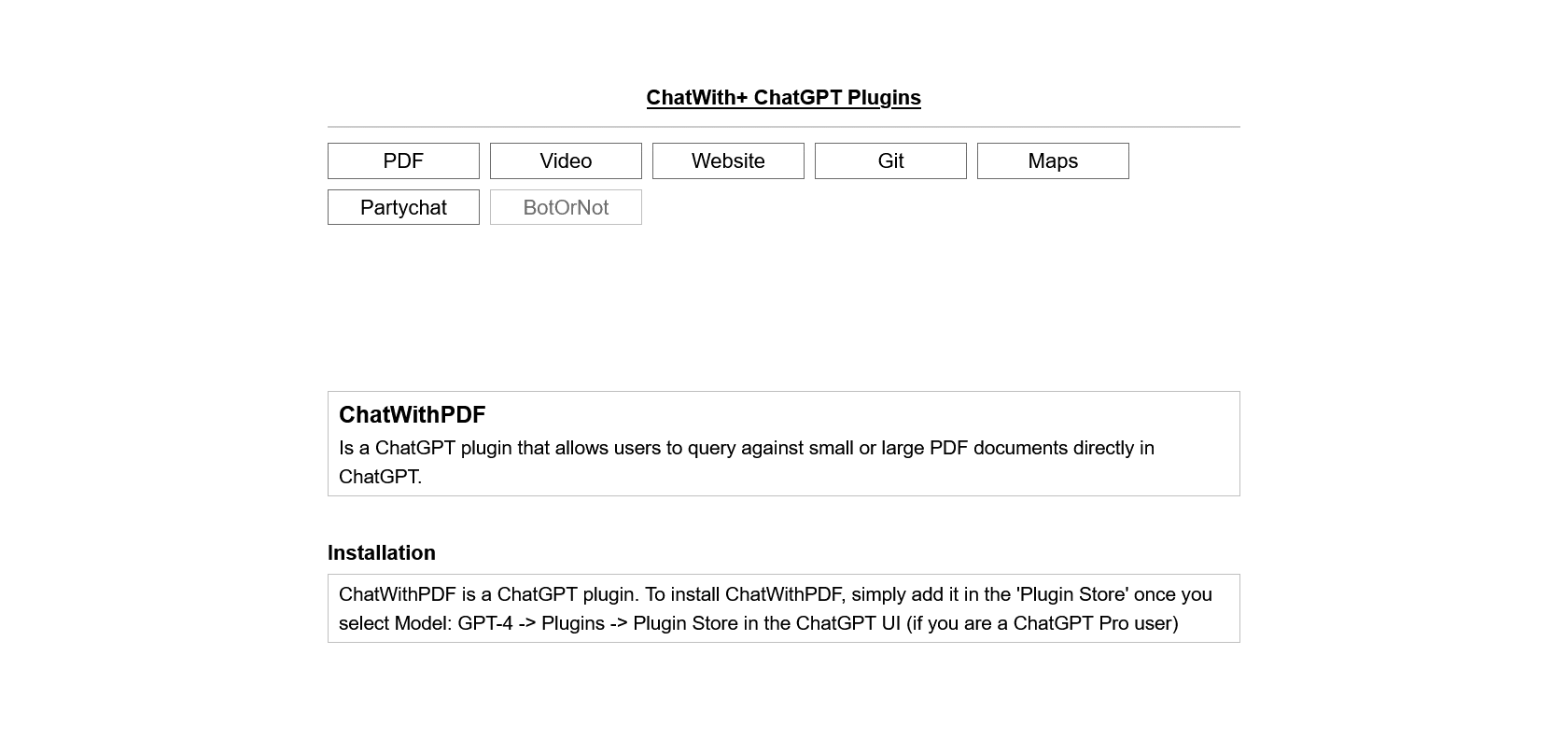 Screenshot of ChatWithPDF Website