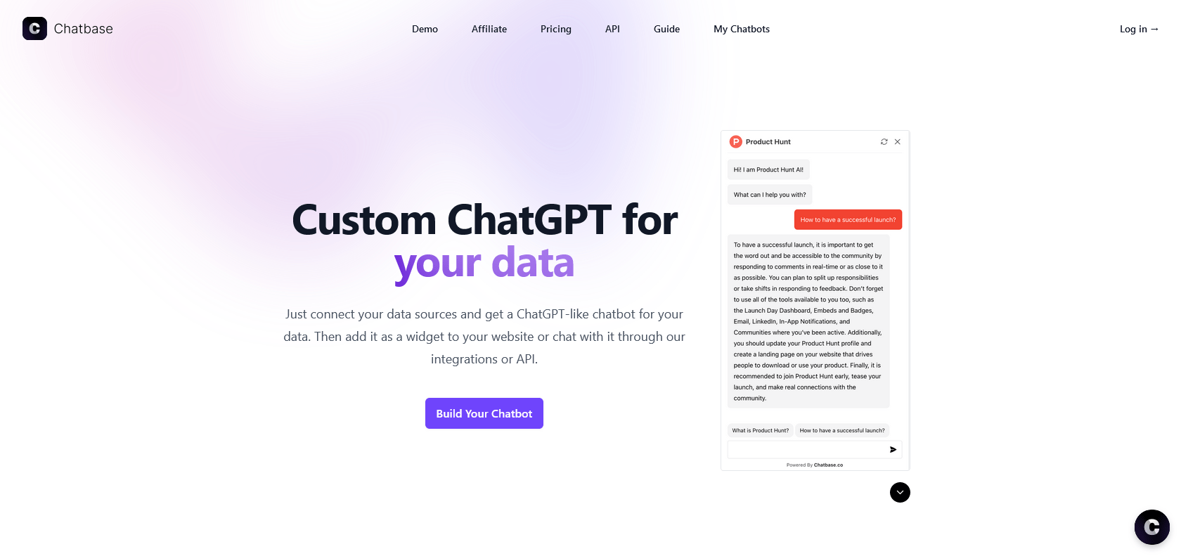 Screenshot of Chatbase Website