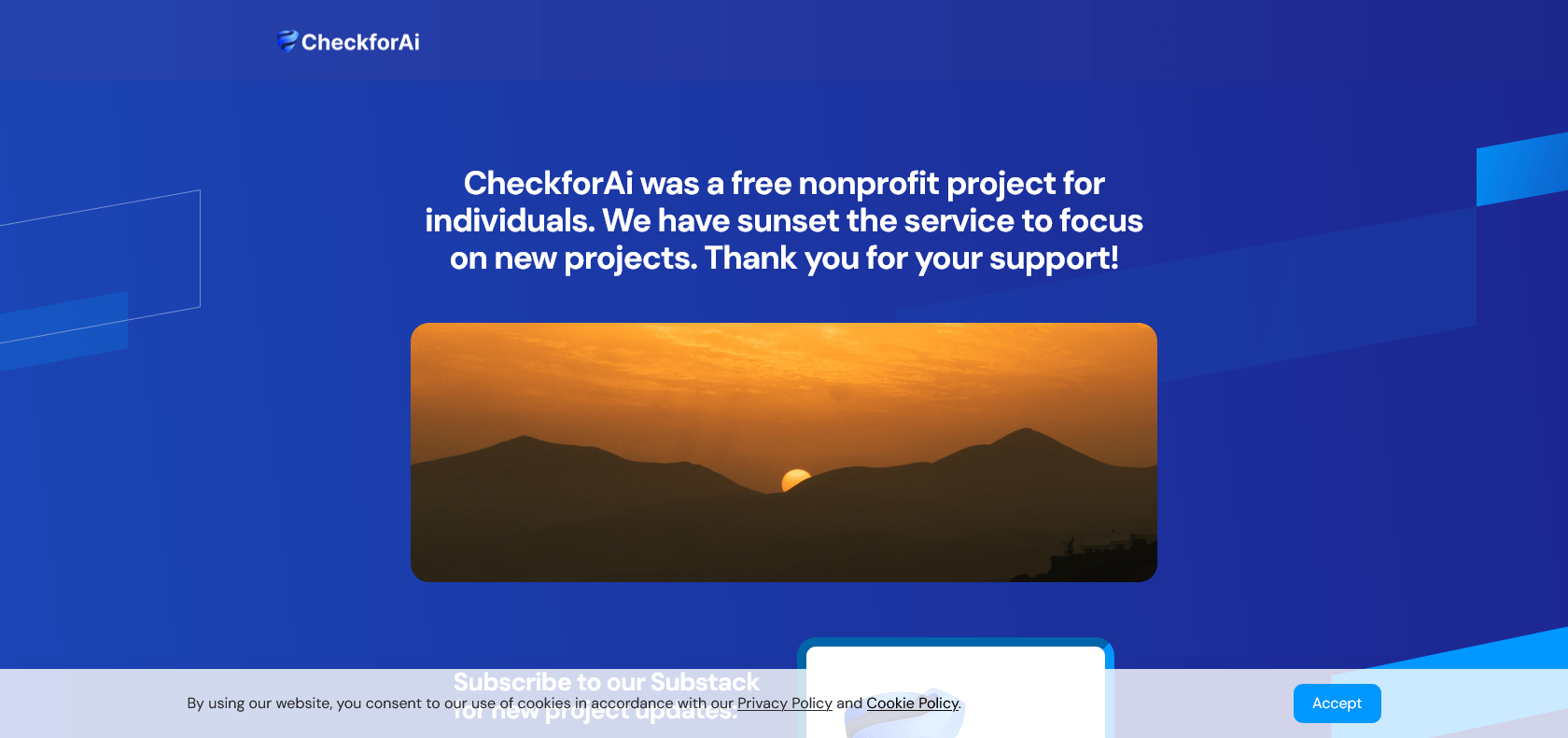 Screenshot of CheckForAI Website