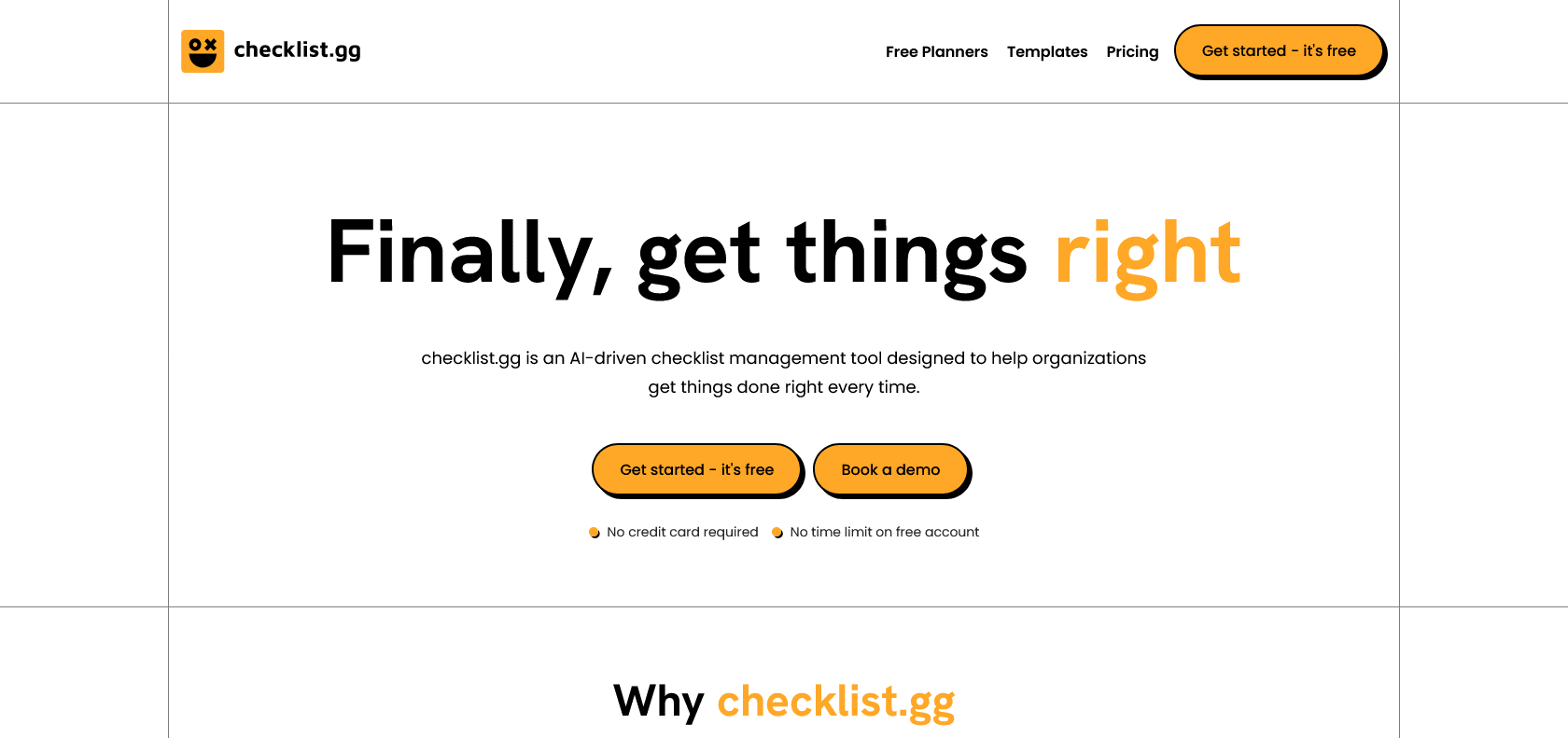 Screenshot of Checklist.gg Website