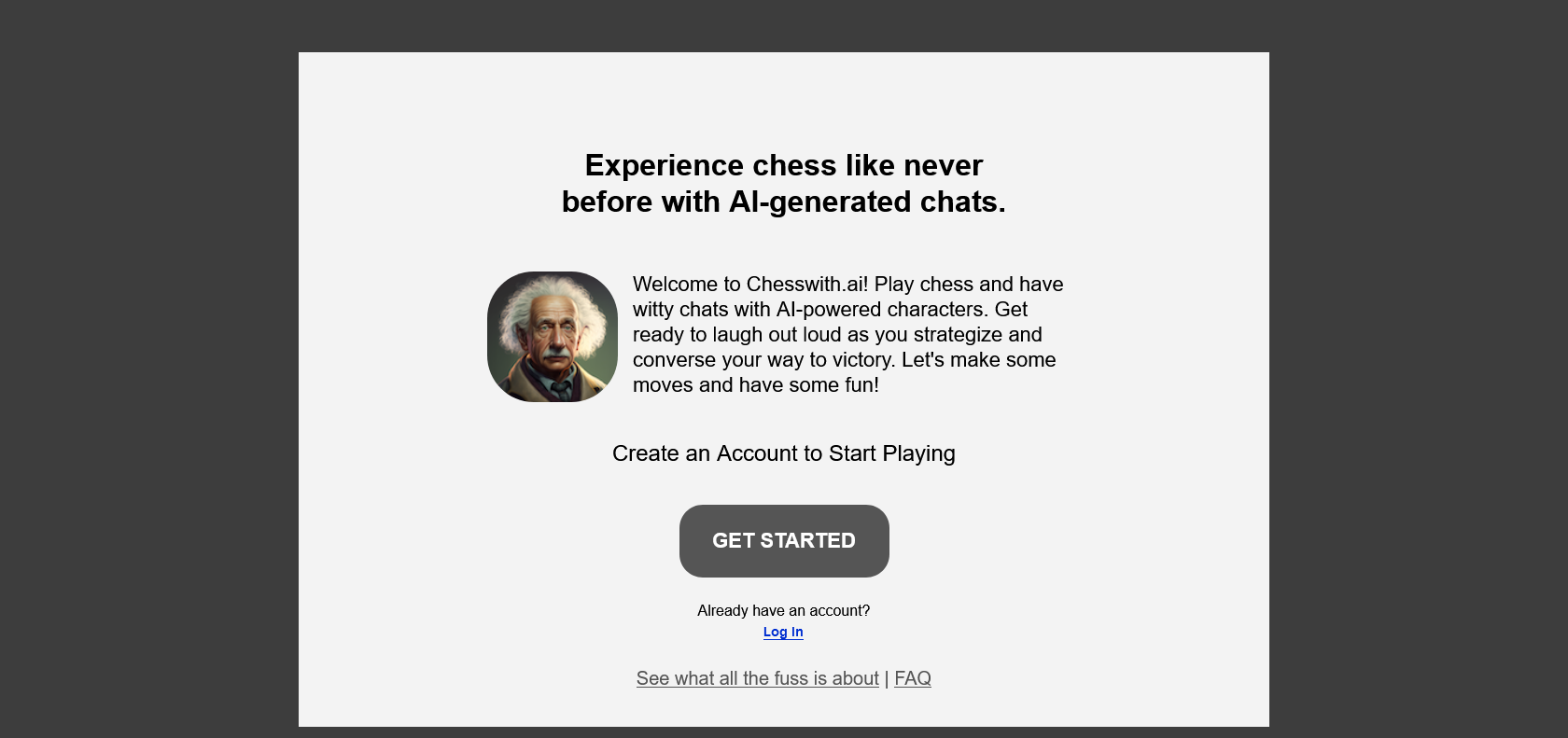 Screenshot of ChesswithAI Website