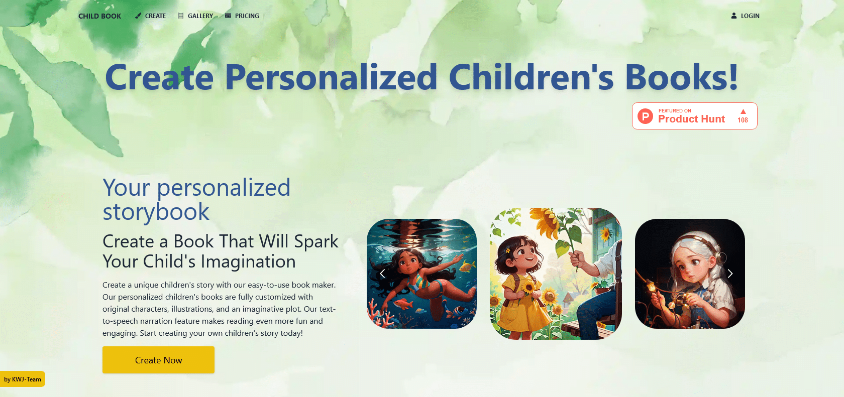 Screenshot of Childbook Website