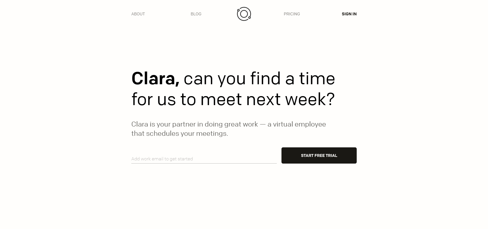 Screenshot of Clara Website