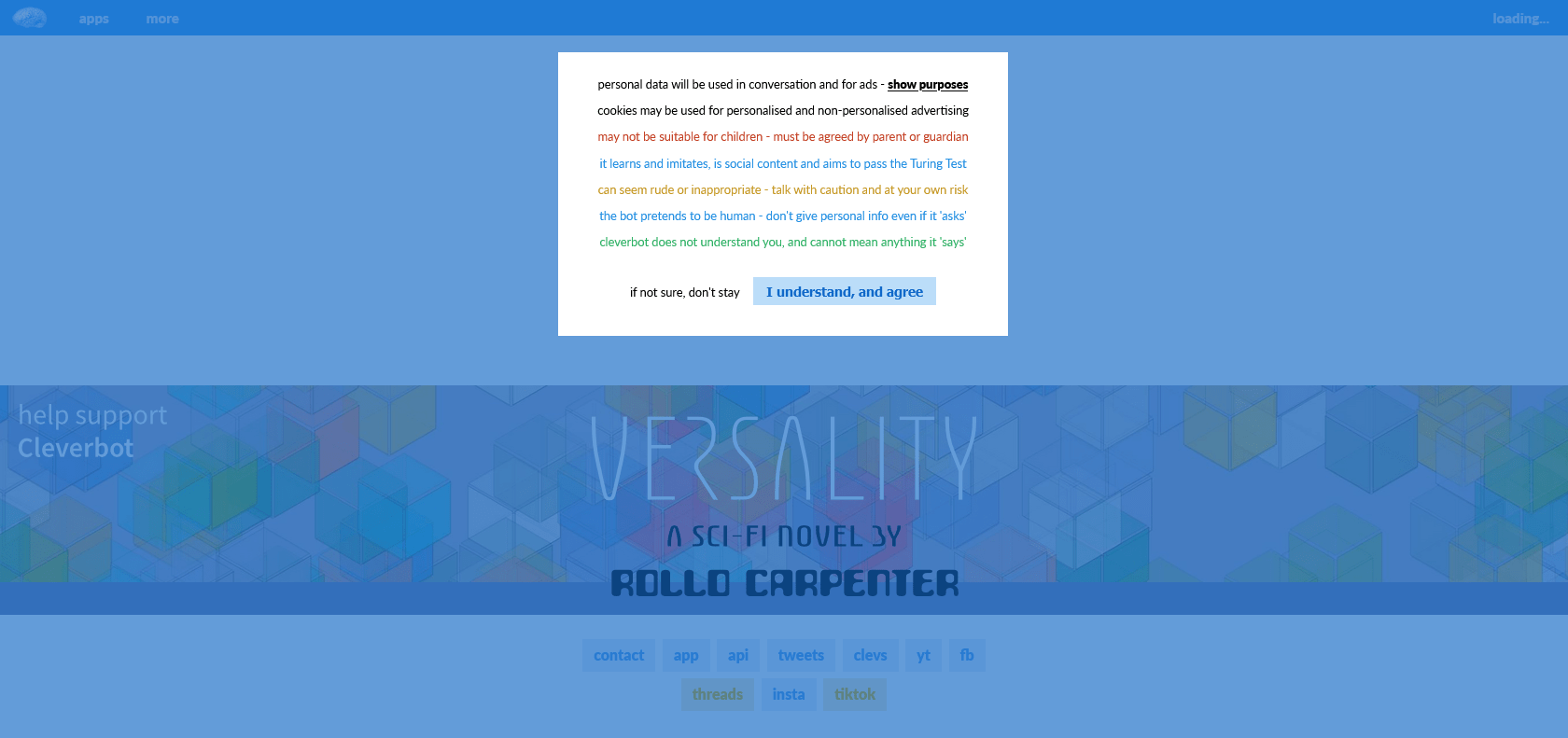 Screenshot of Cleverbot Website