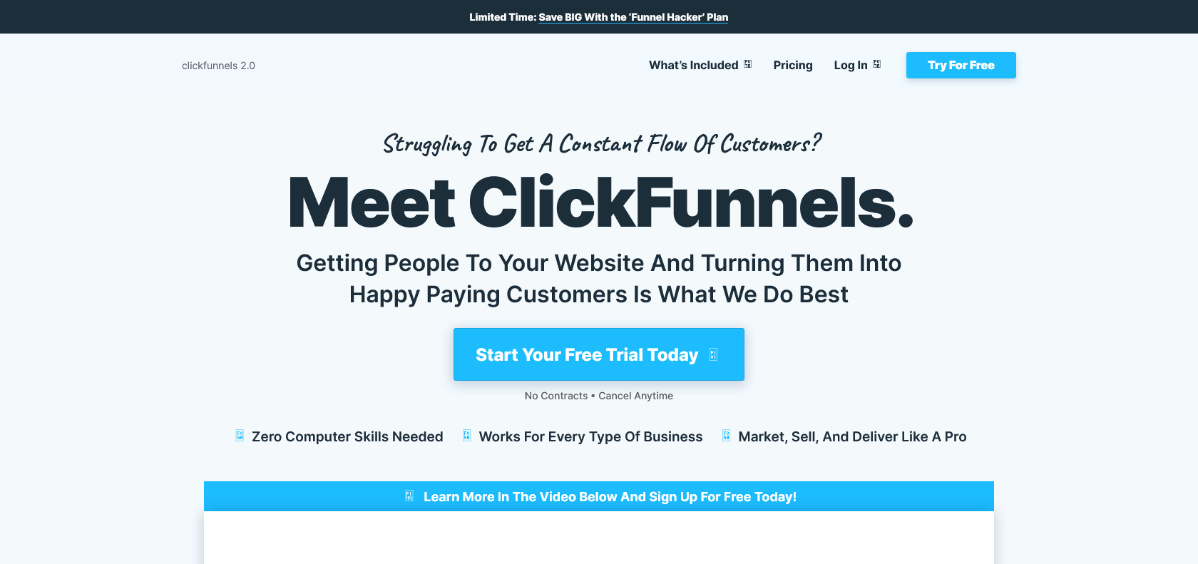 Screenshot of ClickFunnels Website