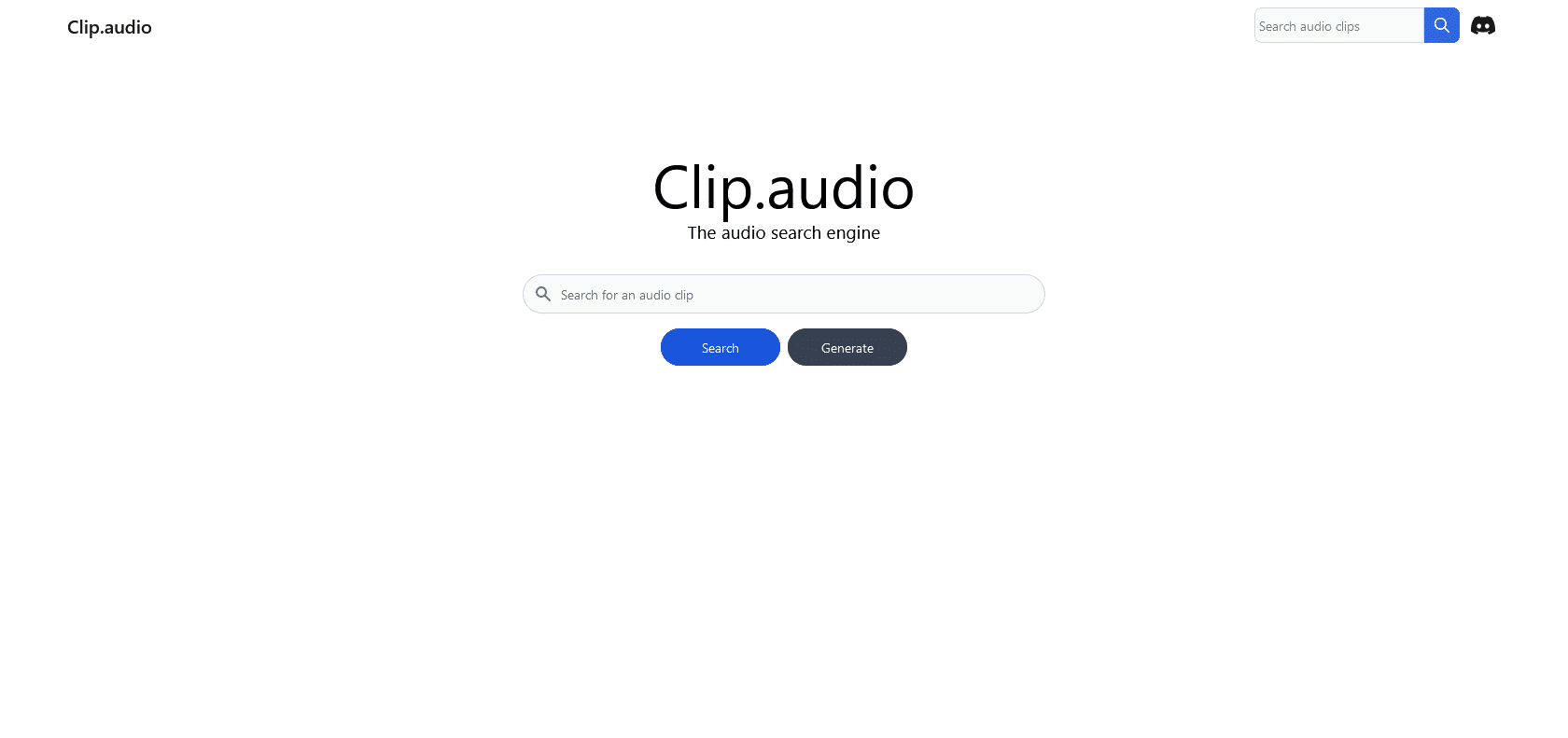 Screenshot of Clip audio Website