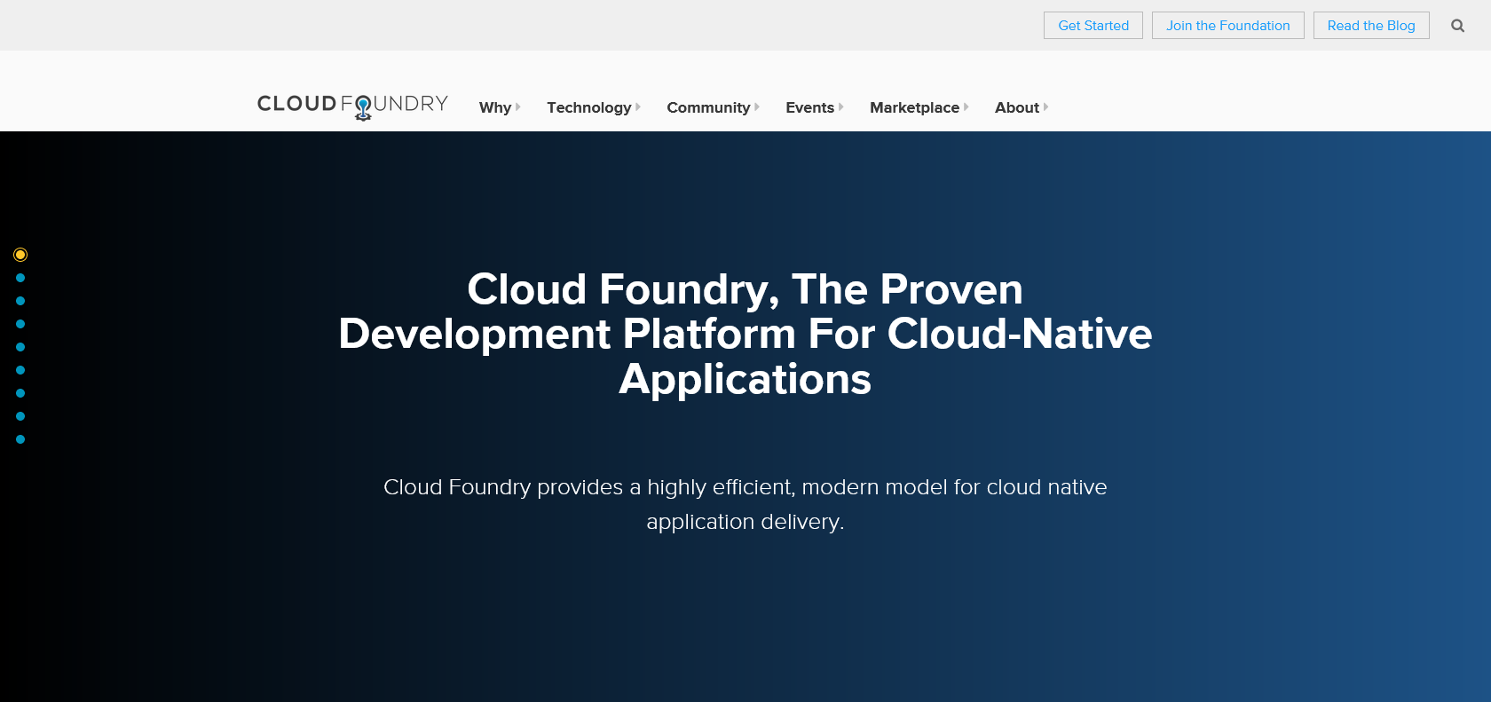 Screenshot of Cloud Foundry CLI Website