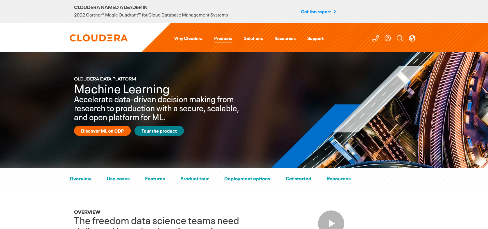 Screenshot of Cloudera Machine Learning Website